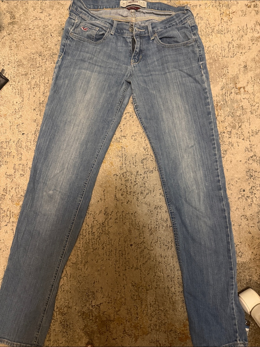 Hollister Women's Straight-Leg Jeans in Light Denim Blue